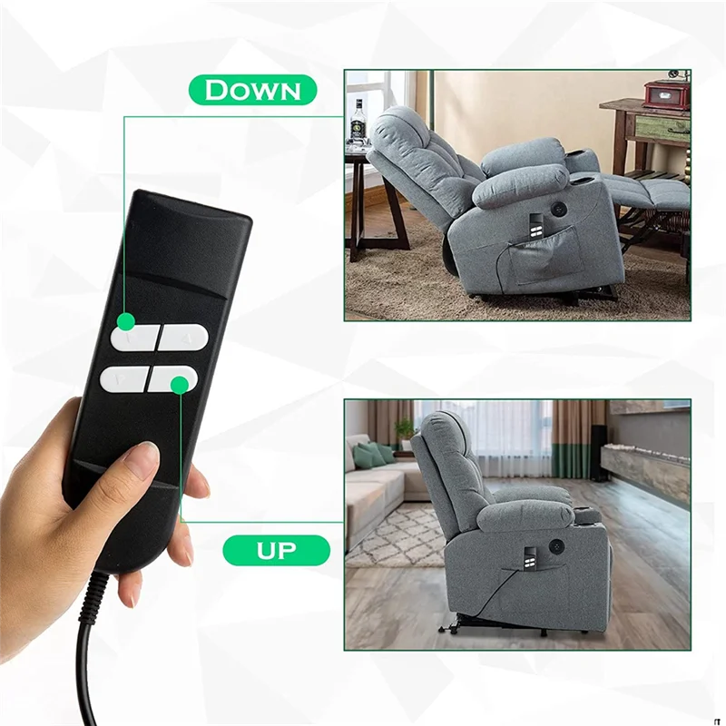 Electric Sofa Remote Replacement, 5 Pin 4 Button Power Recliner Remote Replacement for OKIN LIMOSS Pride Golden Berkline