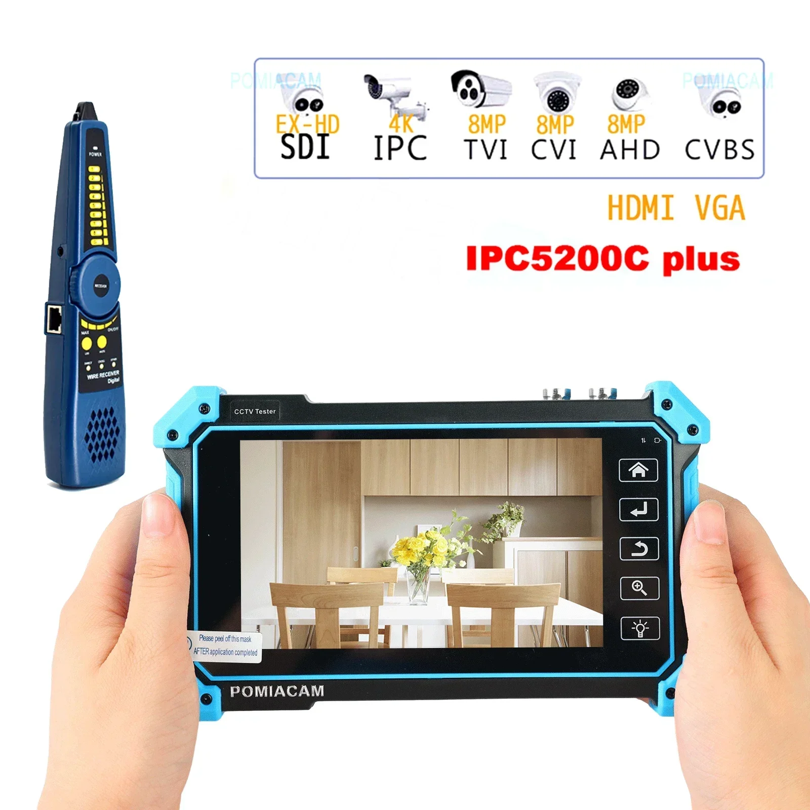 

5,4 дюймовый CCTV тестовый монитор HD коаксиальный 8MP IP CVI TVI AHD SDI аналоговый Vga 4k HDMI вход Многофункциональный тестер IP-камеры H.265