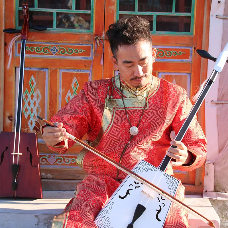 Traditional Folk 2 Strings Instrument Horse Head Professional Inner Mongolia Bowed String Instrument Matouqin