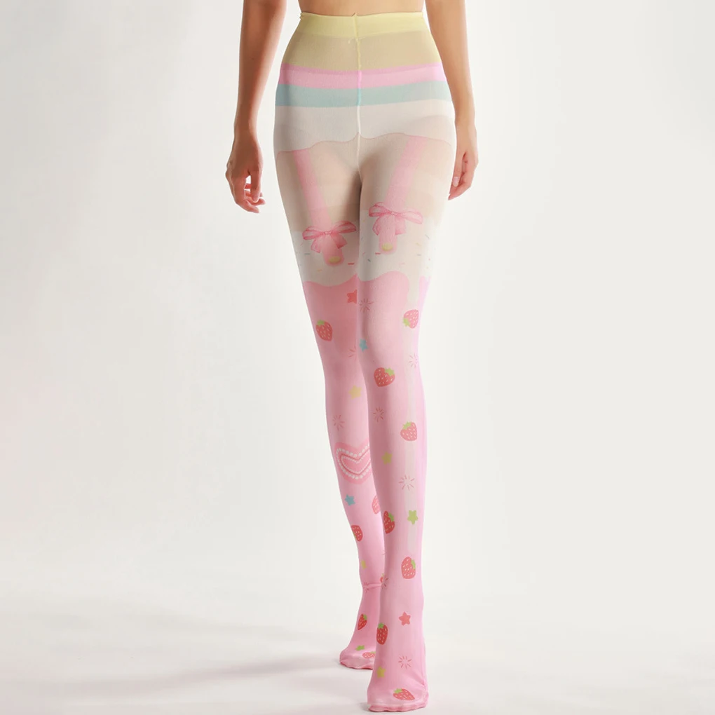 

Japanese Style Floral Printed Tattoo Pantyhose Y2k Women Stylish Velvet Stockings Nightclub Tights Sweet Lolita Tattoo Pantyhose