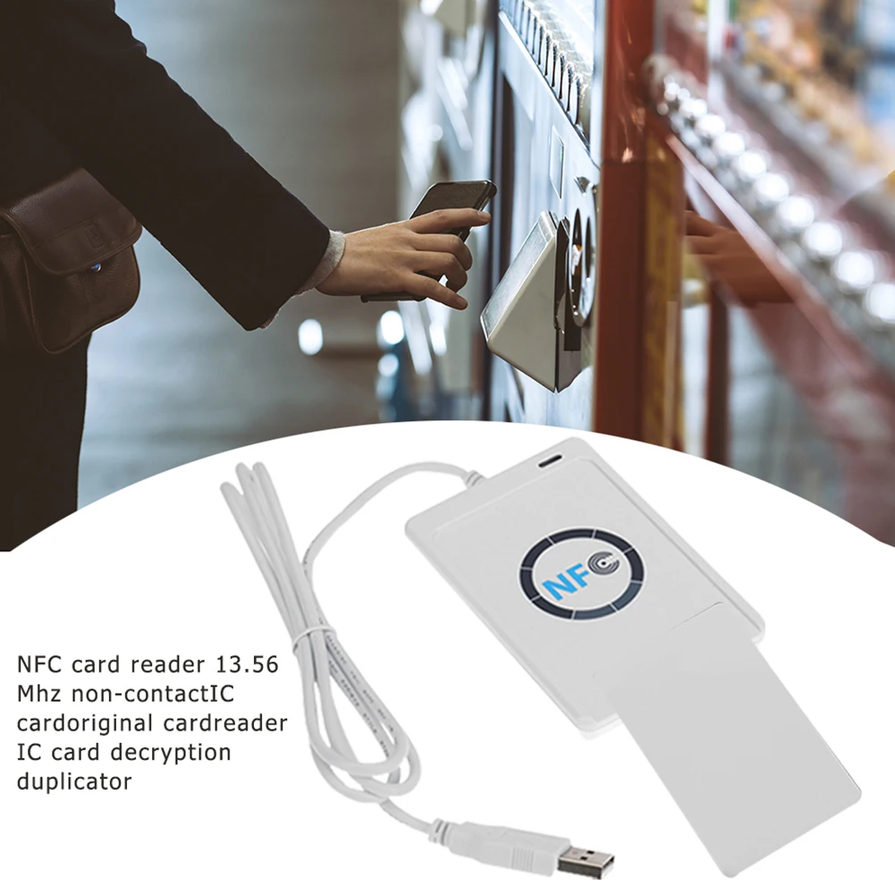 ACR122U NFC قارئ الكاتب التوصيل والتشغيل جهاز USB كاتب القارئ الذكي بدون تلامس للتحكم في الوصول التذاكر الإلكترونية