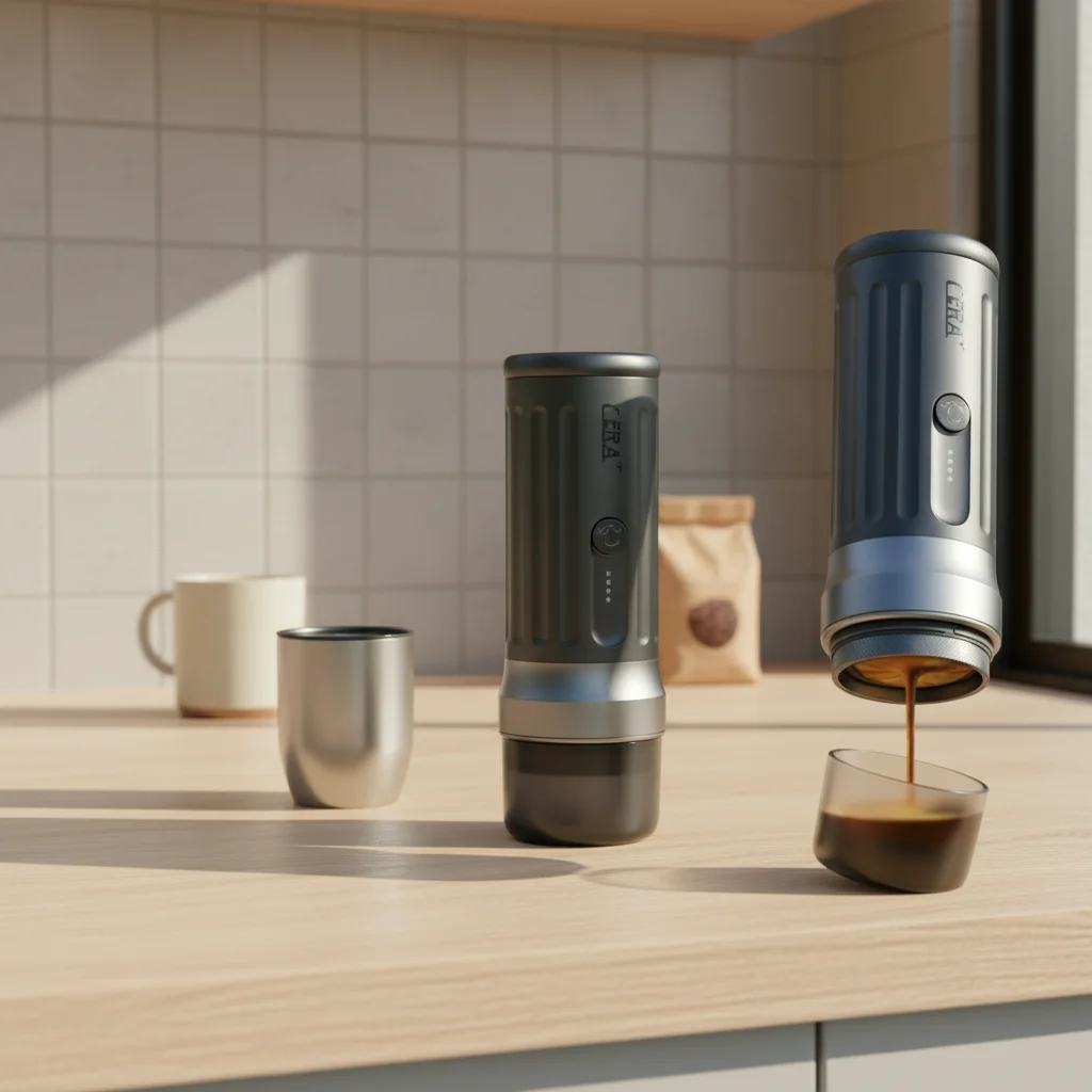 Mini Travel Espresso Machine With Self-Heating Function For Ground Coffee