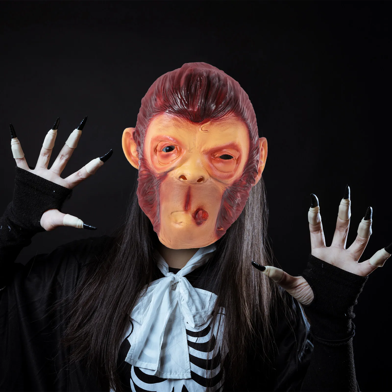 

Профессиональная латексная маска-головной убор в виде обезьяны, экологичная, комфортная, без запаха пластика, для Хэллоуина, вечеринок, косплея, маскарадов