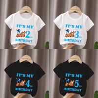 It's My 1 2 3 4 5 6 7 8 9 Years Birthday Boys Girls T shirt Finding Nemo Dory Cute Fish Print Cartoon Kids Clothes Baby T-Shirts