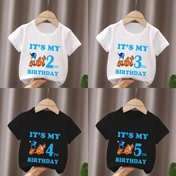 It's My 1 2 3 4 5 6 7 8 9 Years Birthday Boys Girls T shirt Finding Nemo Dory Cute Fish Print Cartoon Kids Clothes Baby T-Shirts