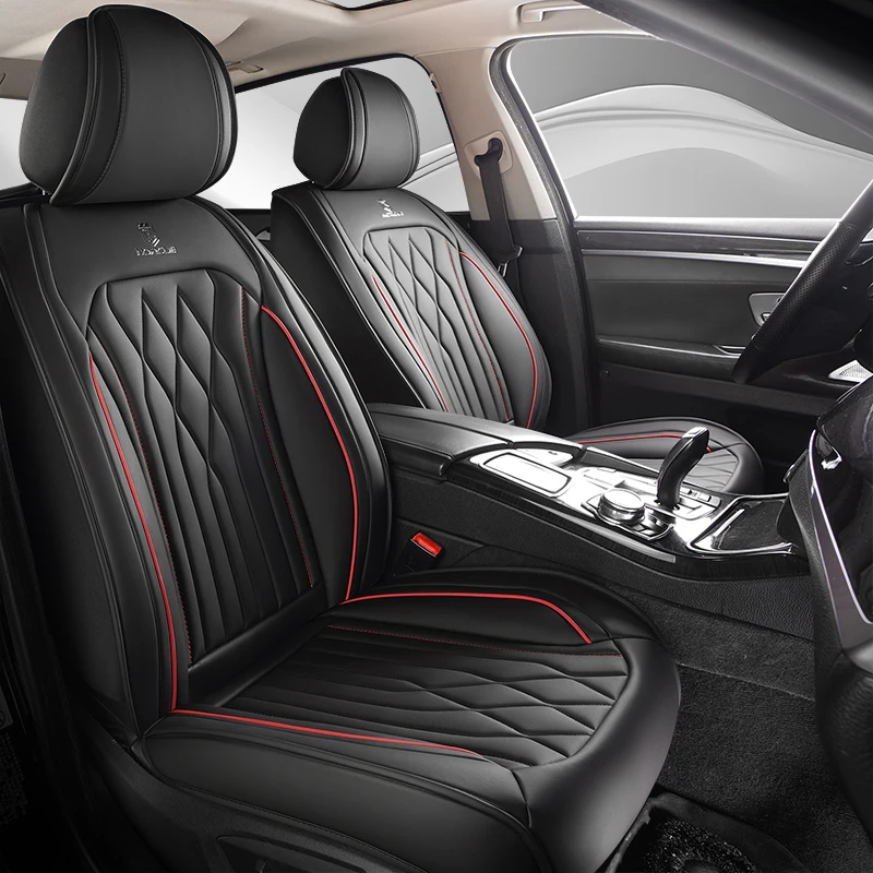 

Nappa Leather Car Seat Covers , Waterproof Seats Cushion Protectors with Lumbar Support, Universal Fit for Sedans SUVs Pickups