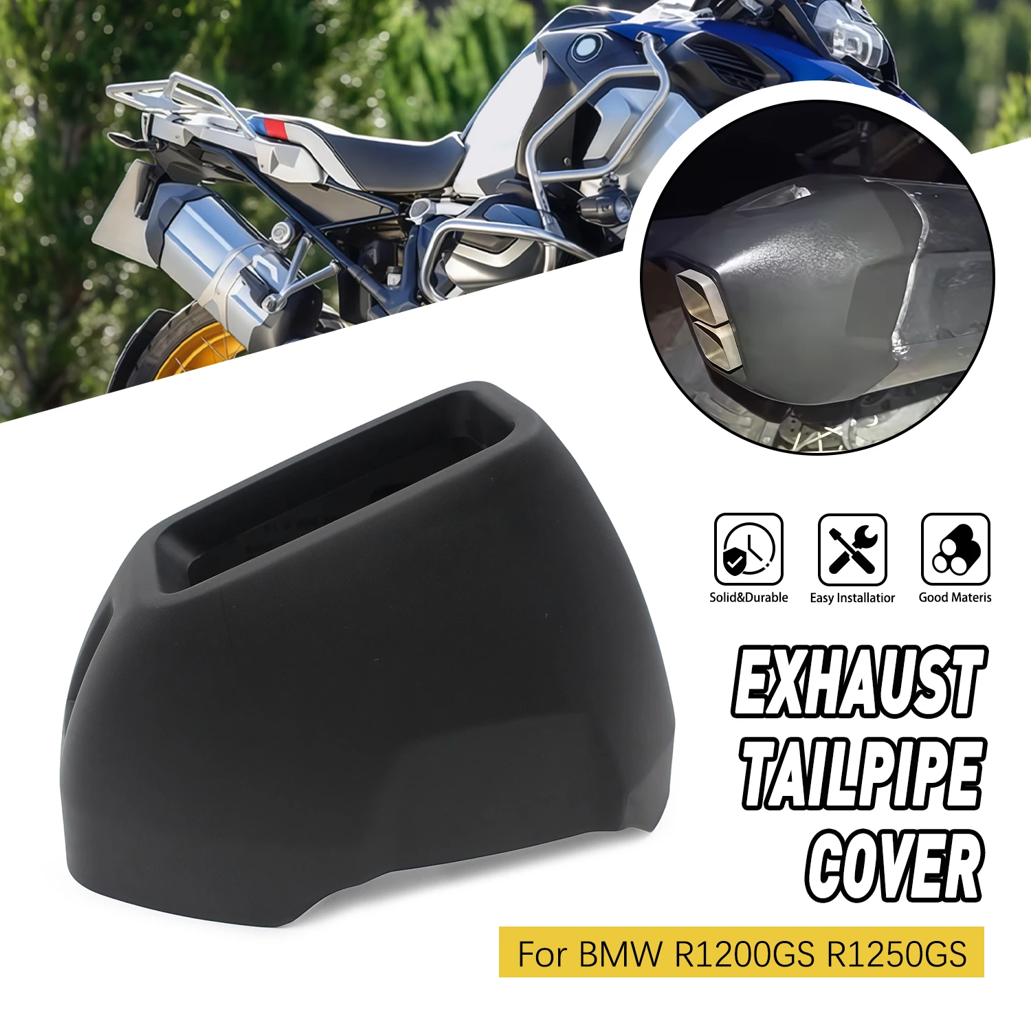 

Housing Tail Cap Cover Exhaust Pipe Protection For BMW R1200GS R1250GS ADV 2013-2022 2023 2024 2025 Trim Exhaust Tail Cap