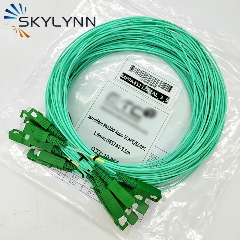 FTTH Jarretiere 1.6mm 3.5m Aqua G657A2 optioptica yama kablosu yeşil Jumper SC Simplex SM SX SCAPC Fiber optik yama kablosu