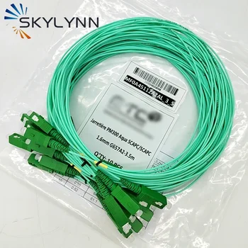 FTTH Jarretiere 1,6mm 3,5 m Aqua G657A2 Cable de conexión de fibra óptica puente verde SC Simplex SM SX SCAPC Cable de conexión de fibra óptica