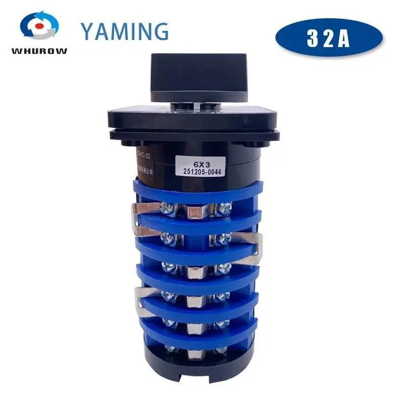 آلة لحام مفتاح كام دوار 6 أقطاب 4 مواقف KDHC-32/6x3 اتصال فضي 32A 500V التحكم اليدوي في الدائرة #3