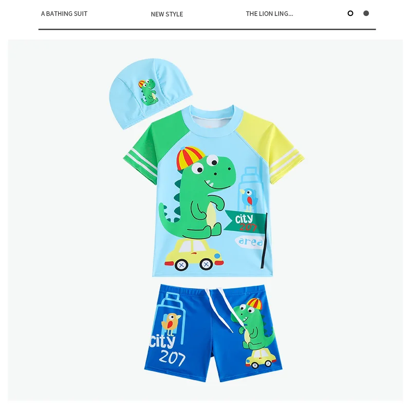 Children's swimwear for boys, new 2025 style, cute baby sun protection quick-dry swimming suit for small to large kids.