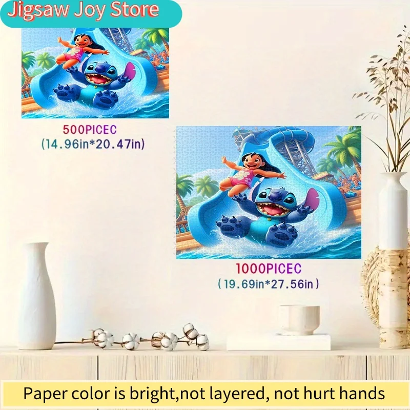 لعبة ألغاز ستيتشي لورو ووتر سلايد تشالنج ذاتية الصنع بتصميم كرتوني نابض بالحياة، مثالية لليالي الألعاب للبالغين والعائلة - يوني