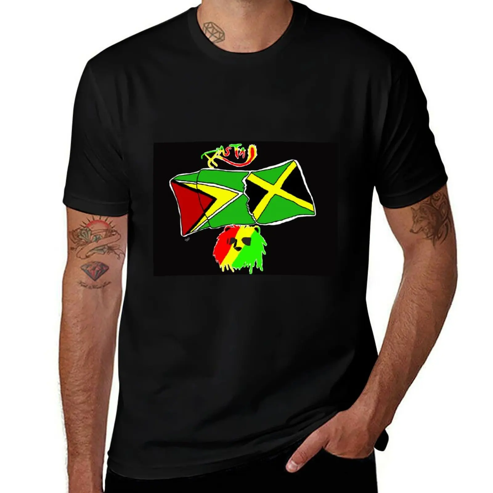 Reverserasta T-Shirt Novelty Print Casual Tee Shirt T-Shirt