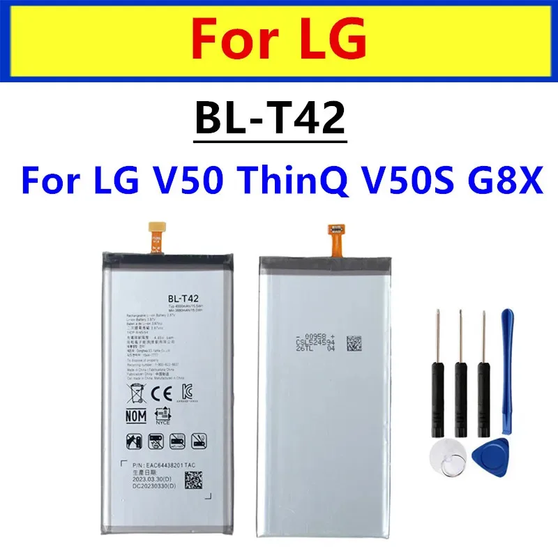 Оригинальный аккумулятор BL-T42 емкостью 4000 мАч и 15,5 Втч для LG V50 ThinQ 5G LM-V500 V500N V500EM v500xm V450 V50S ThinQ 5G V510N G8X + инструменты