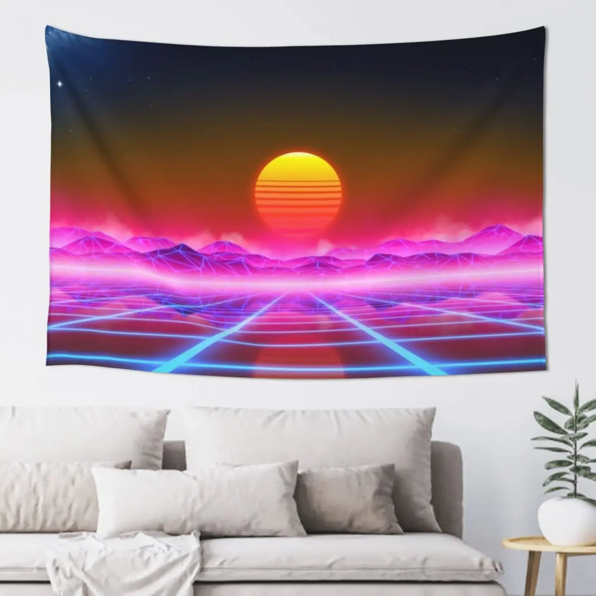 

Synthwave landscape Tapestry Cute Room Things Tapete For The Wall Tapestry