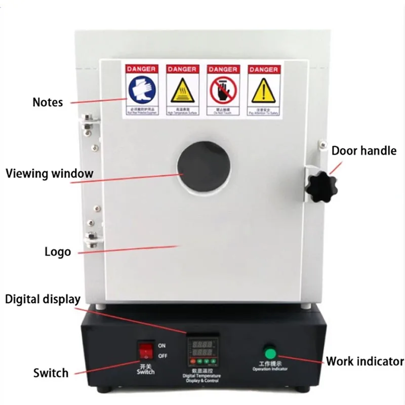 110v/220v 1150℃ Muffle Furnace with Observation Window 1750W Constant Temperature Oven for  Gypsum Mold Heating Furnace