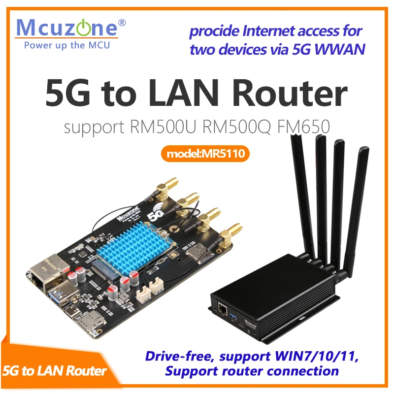 MR5110,5G to LAN Adaptor,1Gbps RJ45, USB3.0, driver free, plug and play, X86 R5S,RM500U-CN/EA, FM650-CN