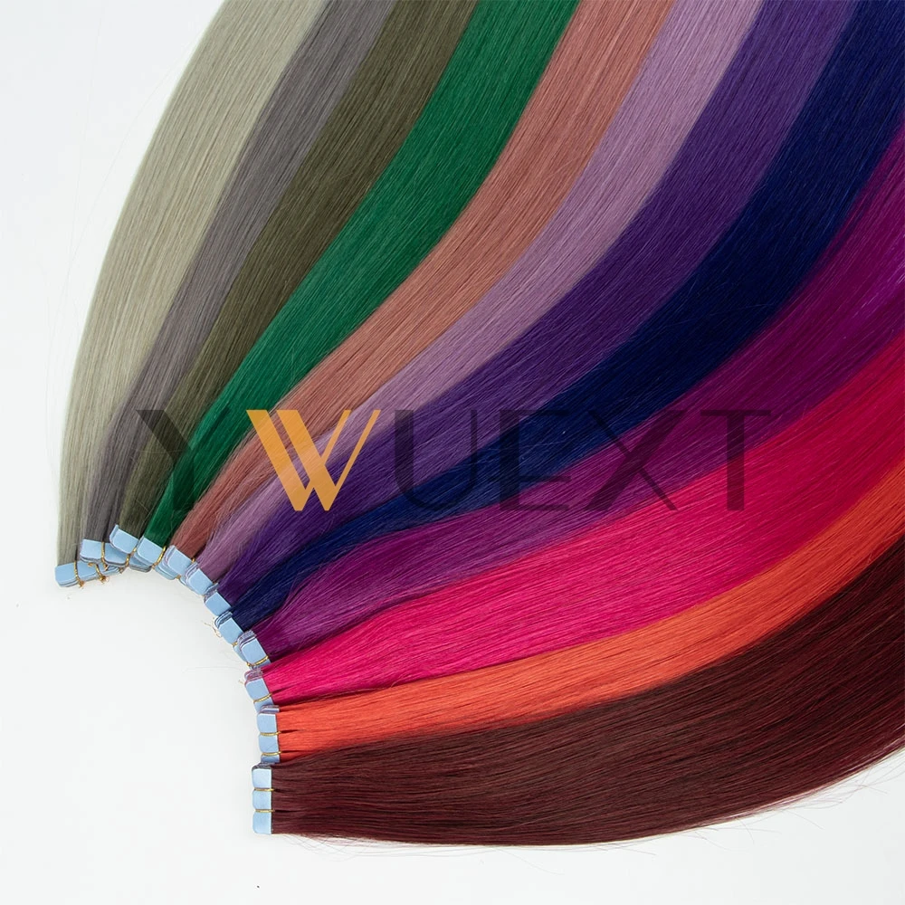 

YWUEXT Мини-лента из человеческих волос необычных цветов 12-20 дюймов Натуральная прямая бесшовная лента для наращивания волос для прически Outlet