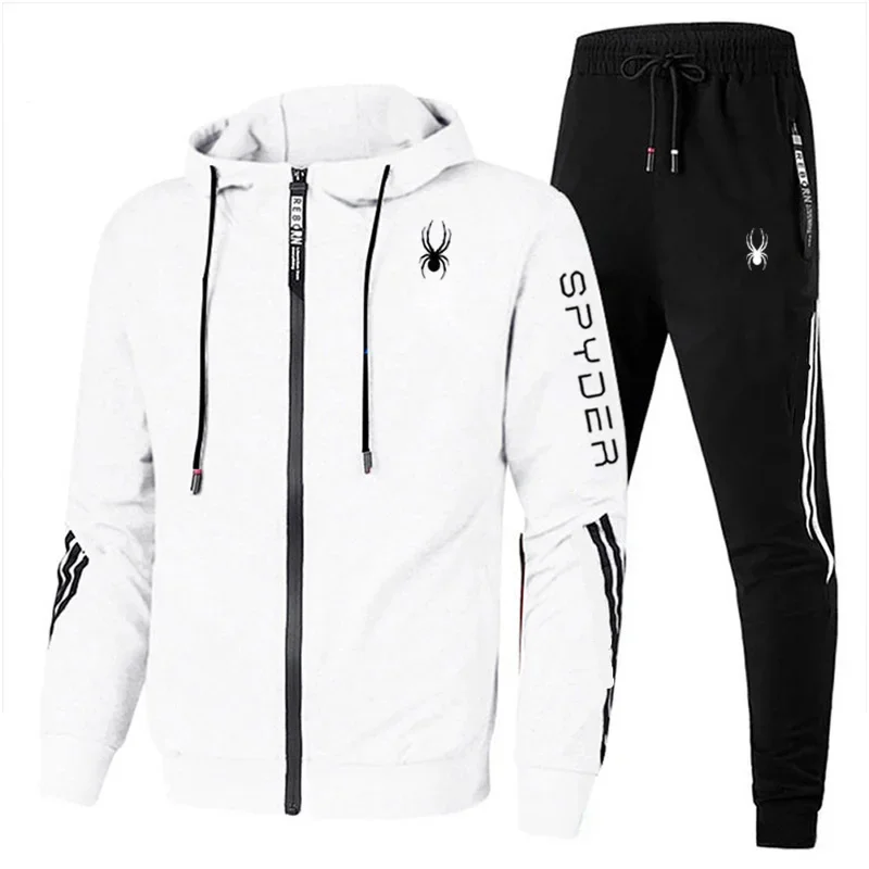 Spring Autumn Men Tracksuits Sets Long Sleeve Hoodie+Jogging Trousers 2 Piece Fitness Running Suits Sportswear Casual Clothing