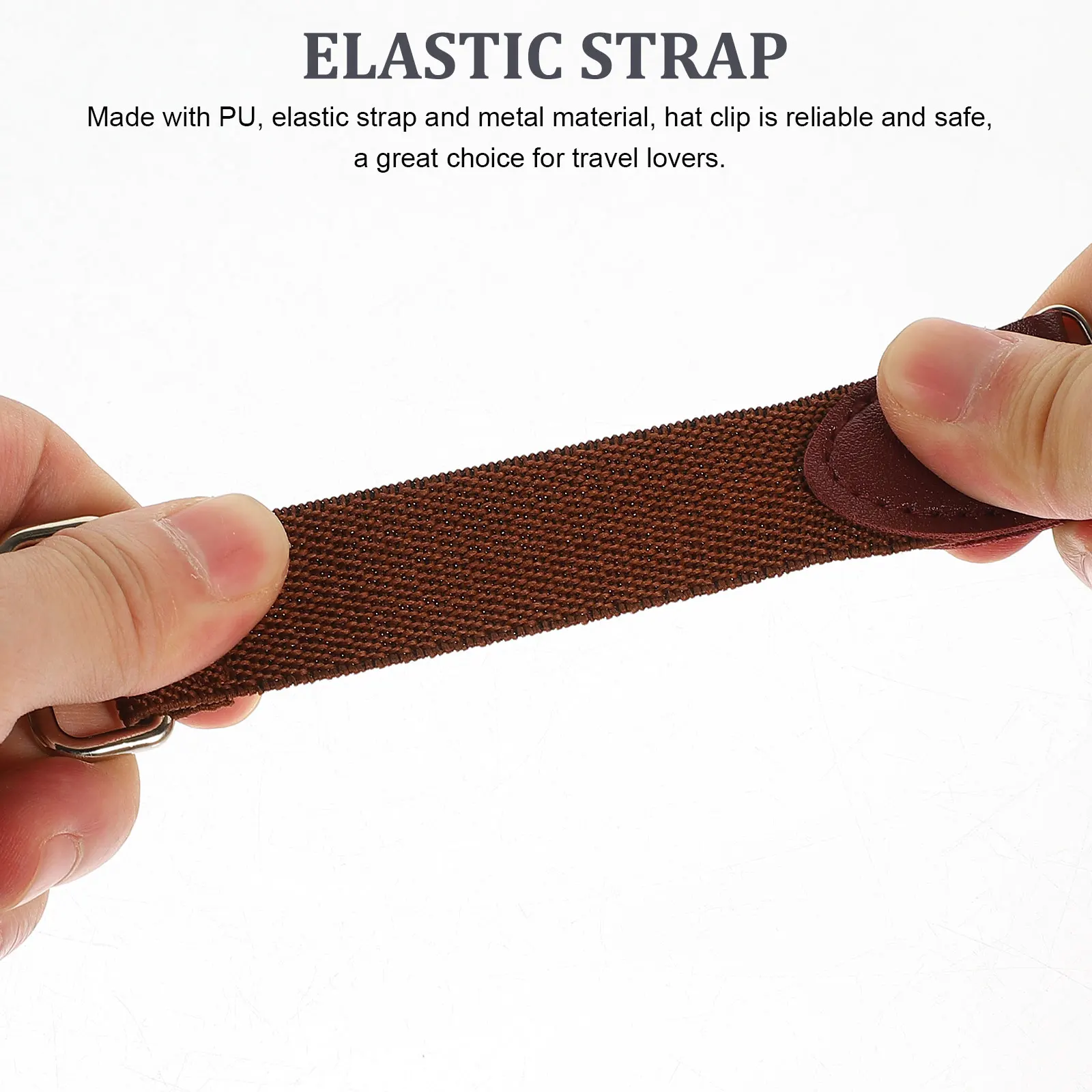 

3 pcs Hat Elastic Travel Accessories for Women H bags Purse Hat Clip For Travel Outdoor Hats Black White Dark Brown