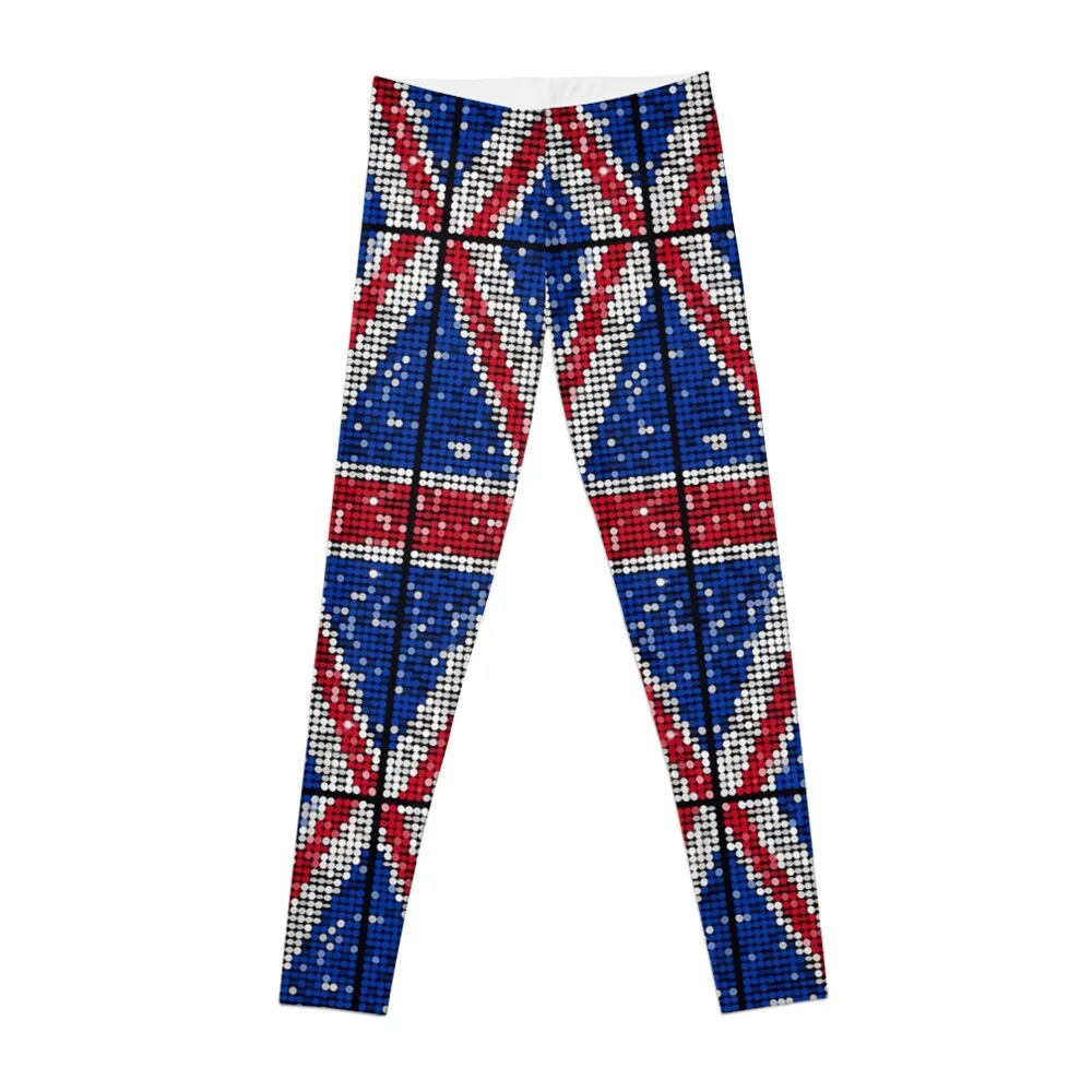 

Union Jack Flag UK Sequin Leggings legging gym Legging sport joggers for Women sports Womens Leggings