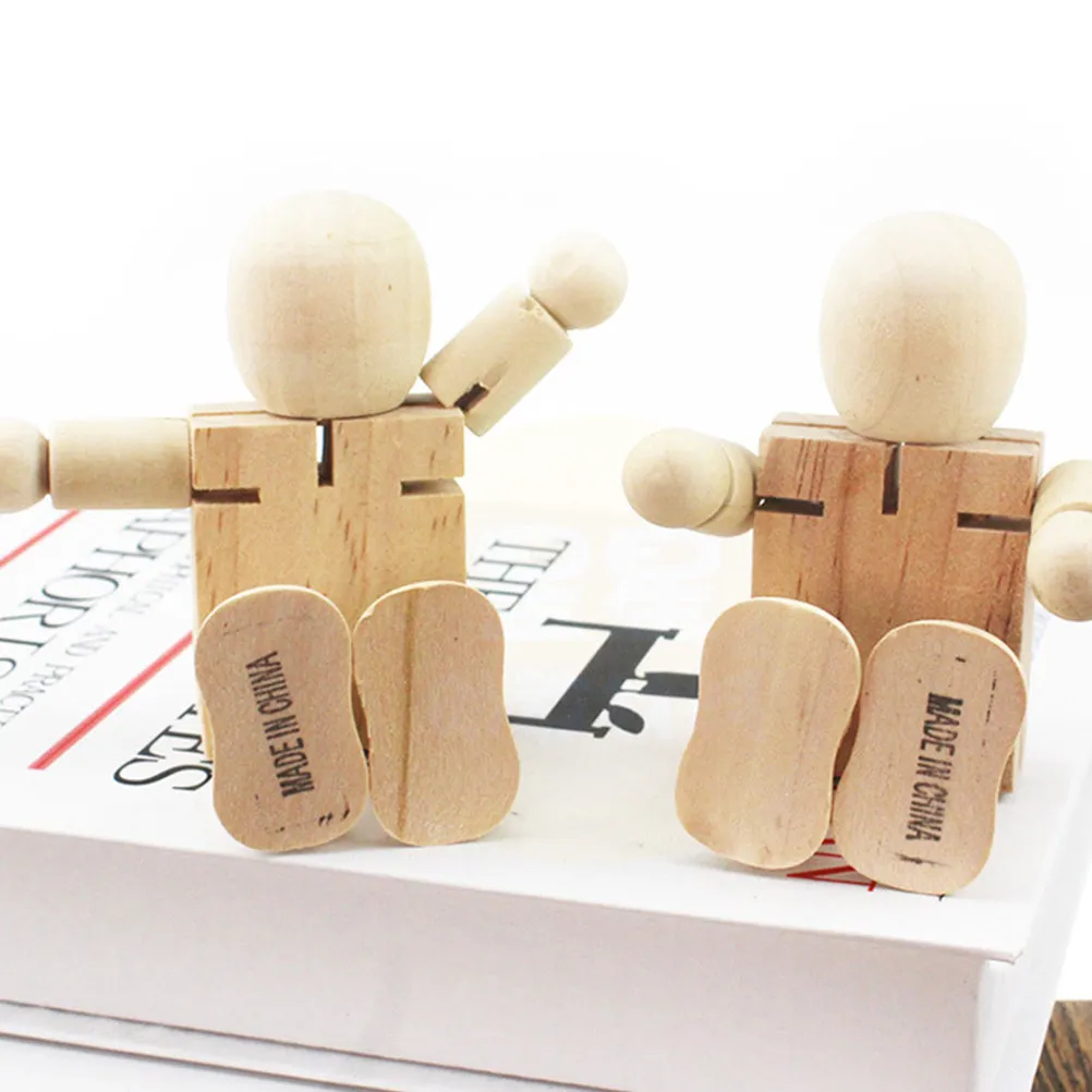3pcs DIY Unfinished Wooden Robot Ornaments for Painting – Creative Handmade Craft Kit for Kids & Adults