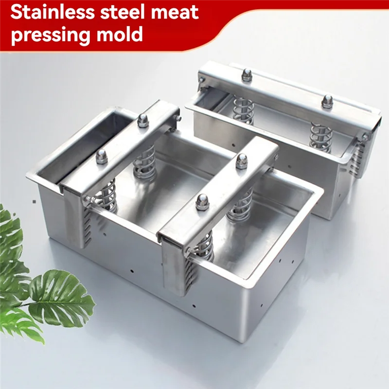 

A7THK-Kitchen Cooked Meat Frozen Beef Roll Stainless Steel Forming Tool 1KG Ham Meat Pressing Tool Box 200X100x70mm