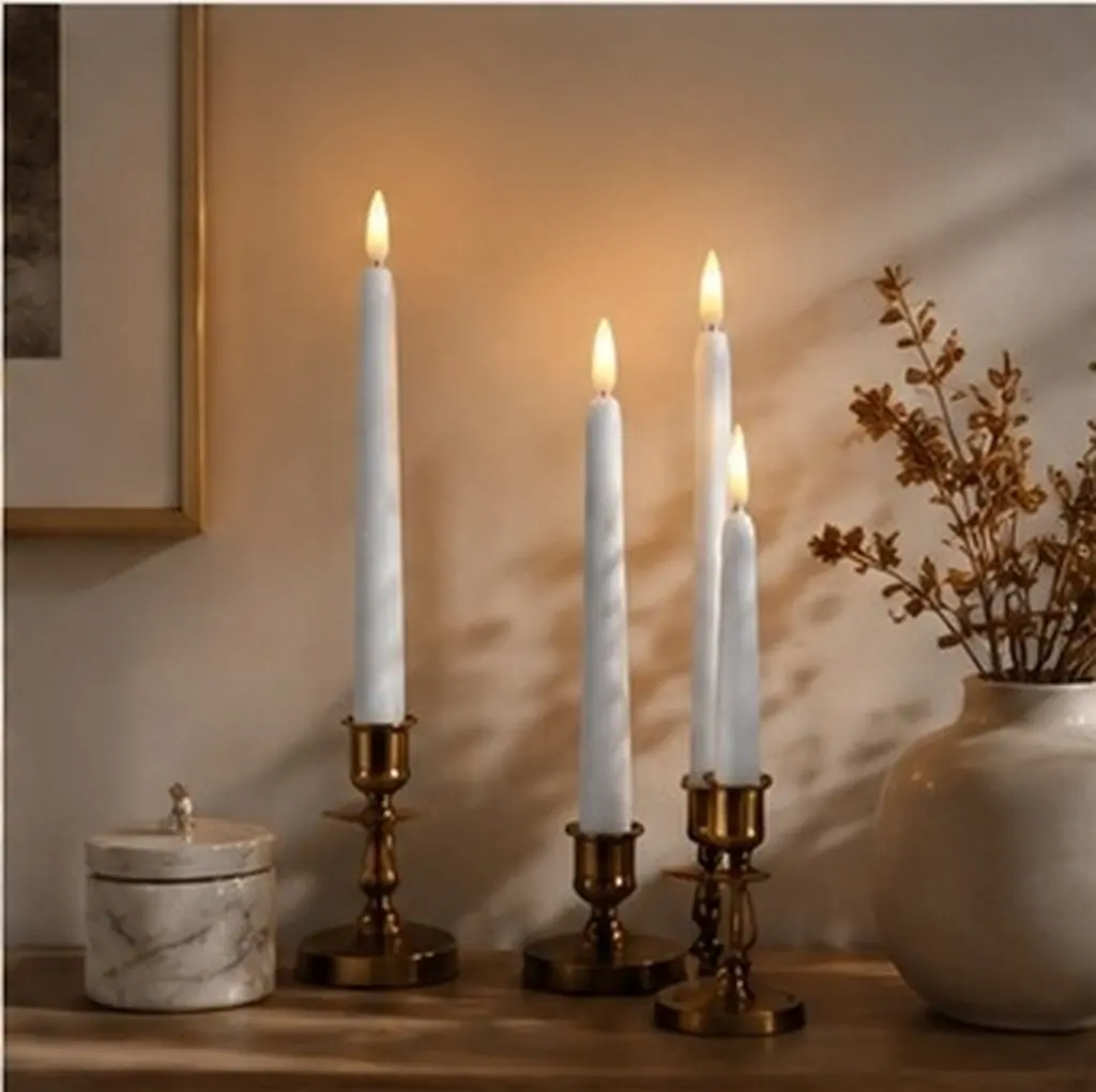 6Pcs LED Lamp Simulated Real Flame Lightweight Compact Safe for Elderly Energy Saving Decorative Light