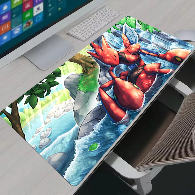 Mouse Pads Computer Laptop Anime Keyboard Pad Large XXL P-Pokemon Scizor Mousepad Gaming Pc Accessories Gamer Cabinet Desk Mat