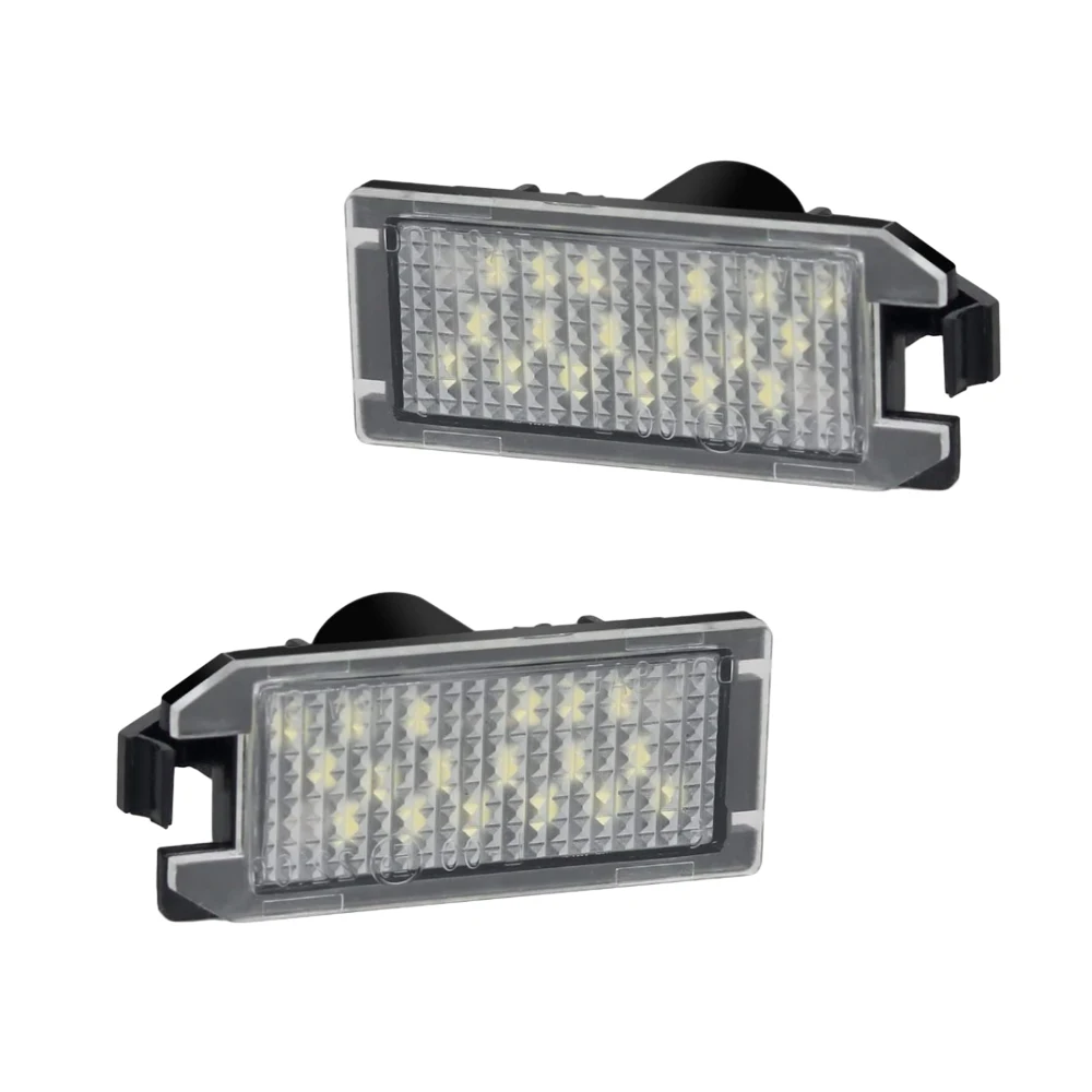 2Pcs Car LED License Number Plate Light White For Jeep Grand Cherokee Compass Dodge Fiat 68228927AA, 68228930AA, 68228931AA