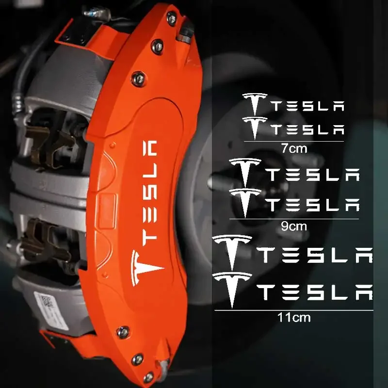 Image of 6 Stück Auto-Bremssattel-Fenster-Kotflügel-Seitenaufkleber für Tesla Model X S Y 3 Roadster P75D P85D P90D P100D Auto-Dekor-Zubehör