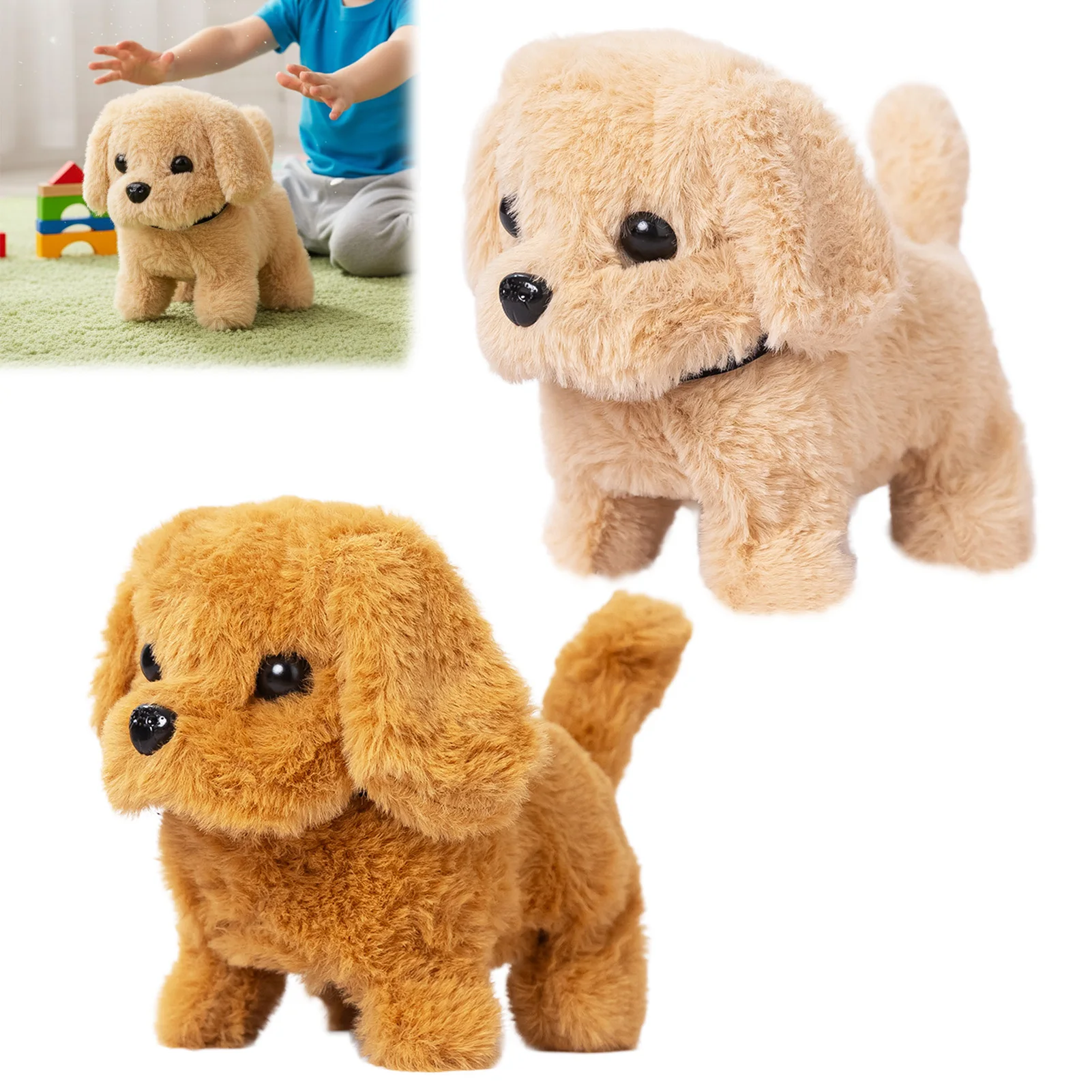 

Электрическая плюшевая игрушка для щенка, которая ходить и лая, милая интерактивная электронная собака для детей, детский компаньон для домашних животных