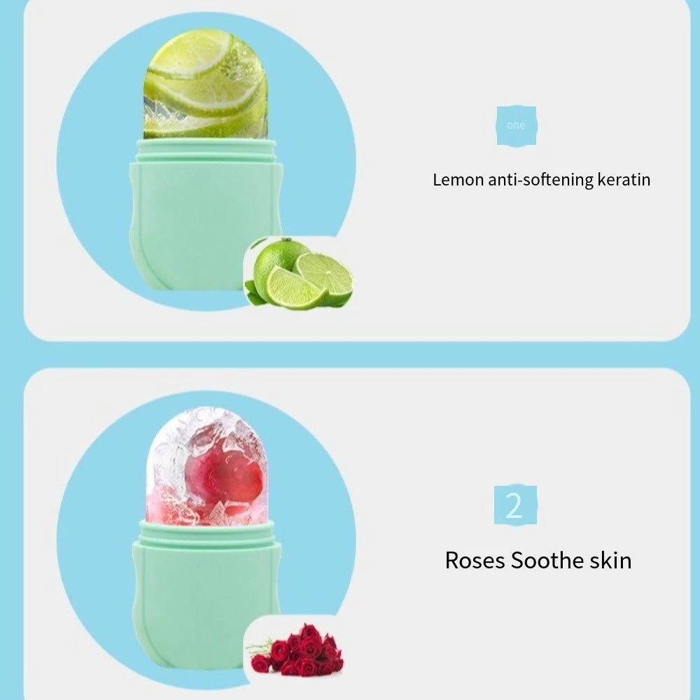 실리콘 얼굴 마사지 아이스 롤러 스킨 케어 다기능 아이스 페이셜 롤러 재사용 가능한 쿨링 마사지기 얼굴 아이스 큐브 몰드