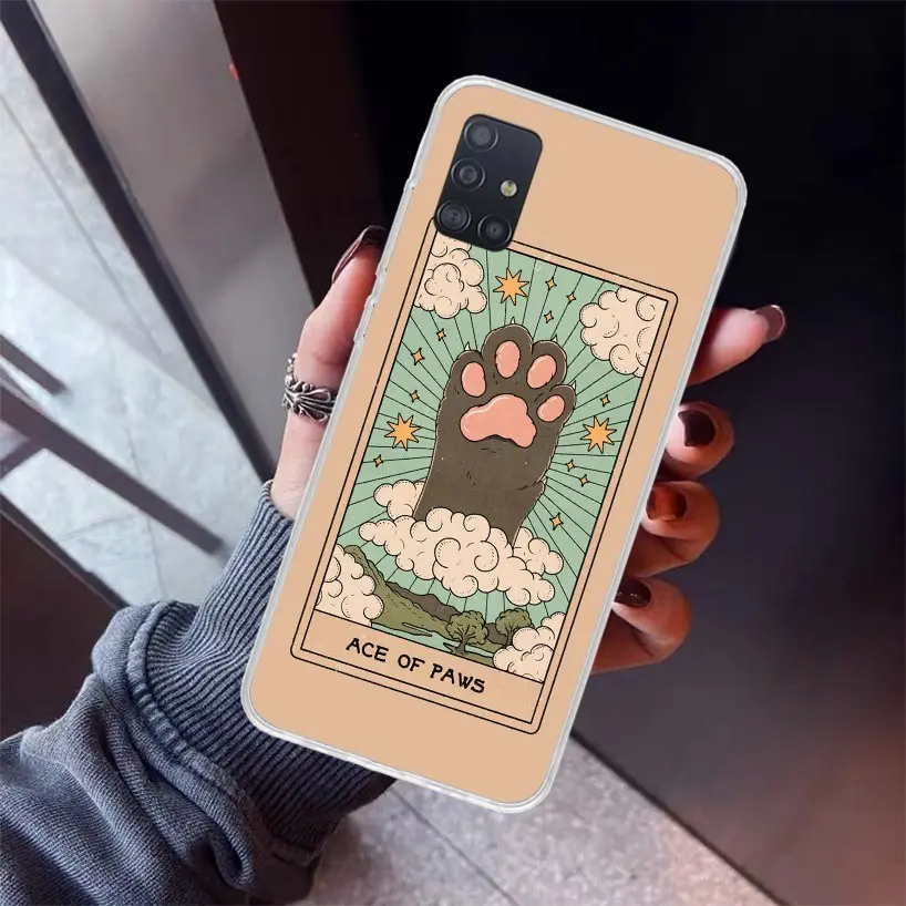 Чехол для телефона с картой Таро Cute Art Cats для Samsung Galaxy A51 A71 A41 A31 A21S A11 A01 A50S A70 A40 A30S A20E A20S A10S A6 A7 A8 A9