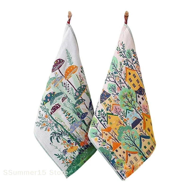 

【R】34x40cm Large Hand Towels 4-Layer 100% Cotton Gauze Quick-Dry Dishcloths, Decorative Tea Towels For Kitchen & Bathroom