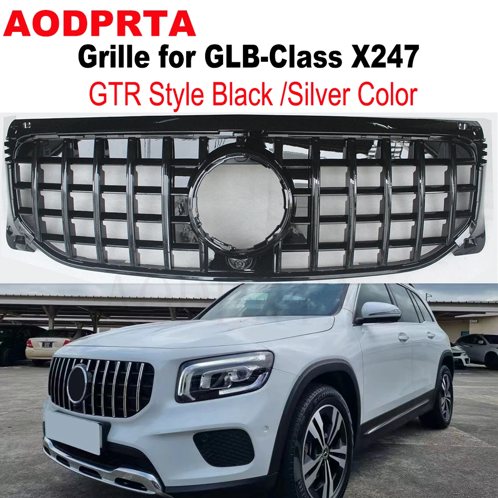 

X247 Grille GTR GT Style Front Bumper Grill Mesh Hood Grid for Mercedes GLB Class X247 W247 GLB180 GLB200 GLB220 Normal Car