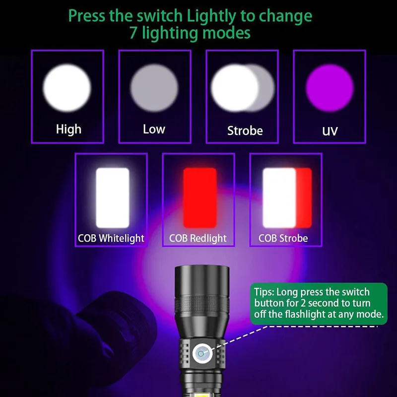 Blacklight Flashlights 3 in 1 Rechargeable UV Flashlight Black Light for Pet Urine Detection High lumens LED Flashlight New