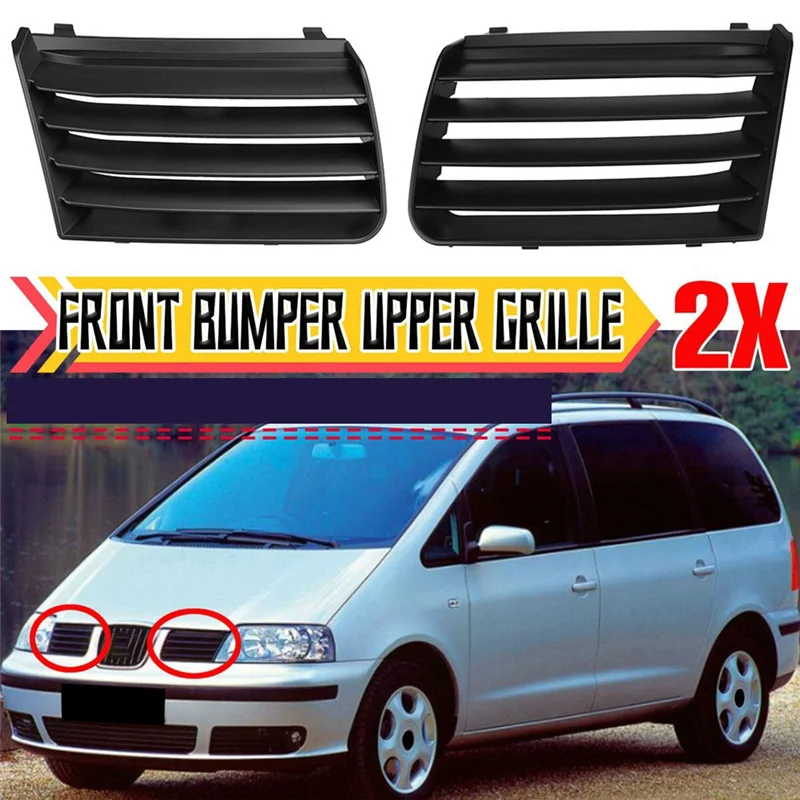 2PCS L+R Front Upper Bumper Radiator Grille Trim 7M785365301C 7M785365401C for Seat Alhambra 7M 2001-2010