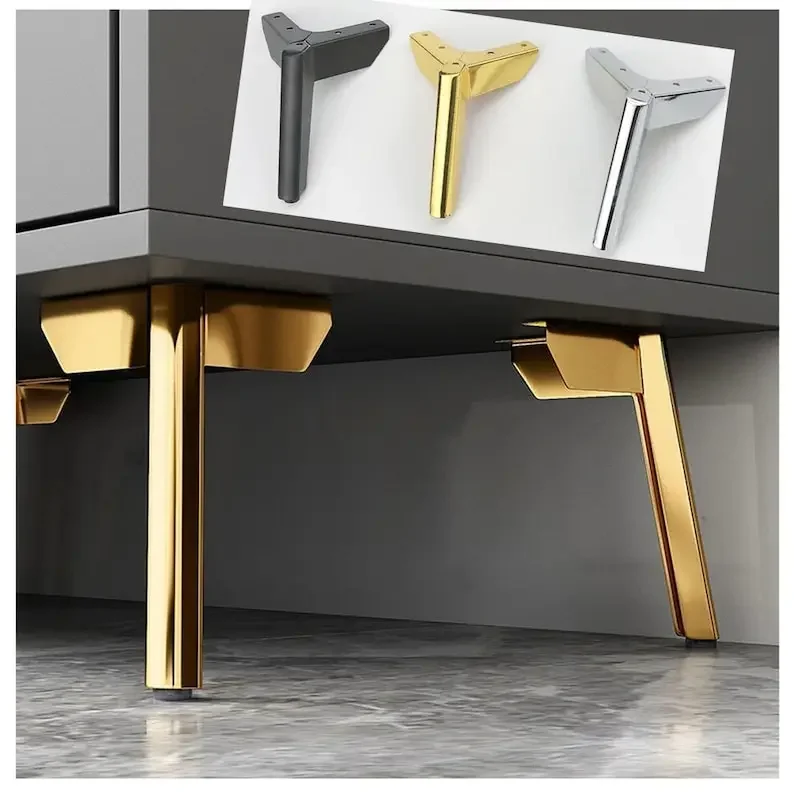 15cm New Metal Furniture Legs Black Golden Height Sofa Feet for Cabinet Bed Dresser Coffee Table Legs Replacement Legs