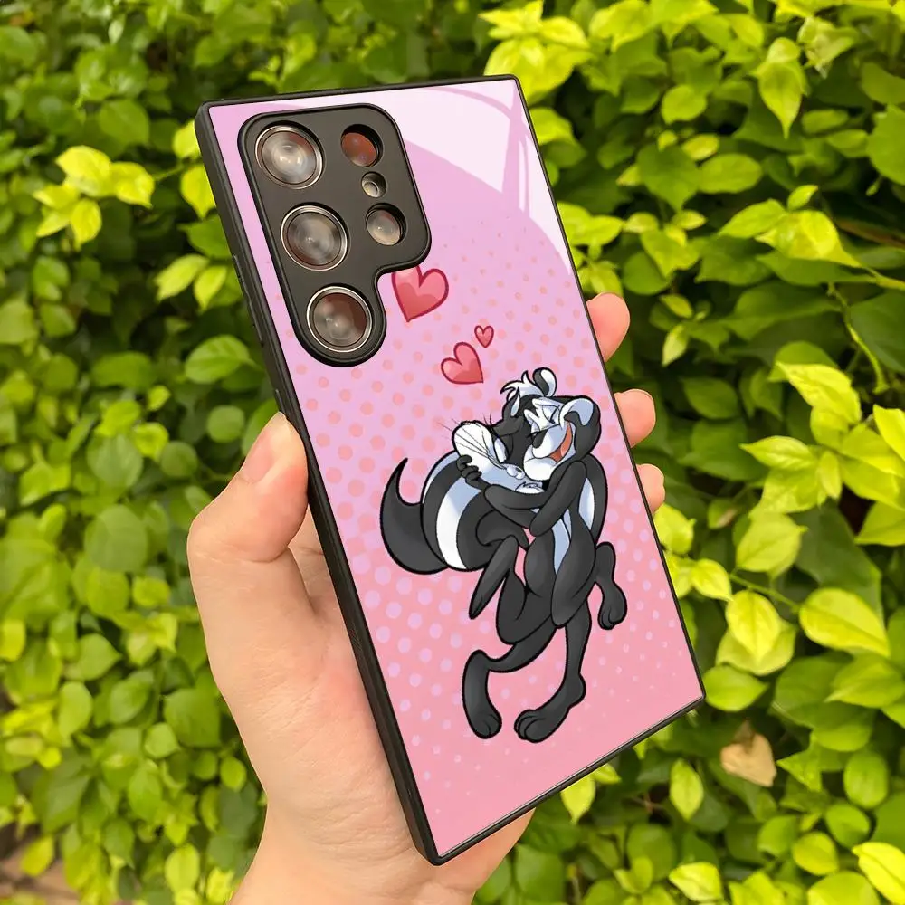 Kawayi Pepe Le Pew Cartoon Phone Case For Samsung Galaxy S24 S23 S22 S20 S21 Note20 Ultra Plus Fe Colored Silver Cover