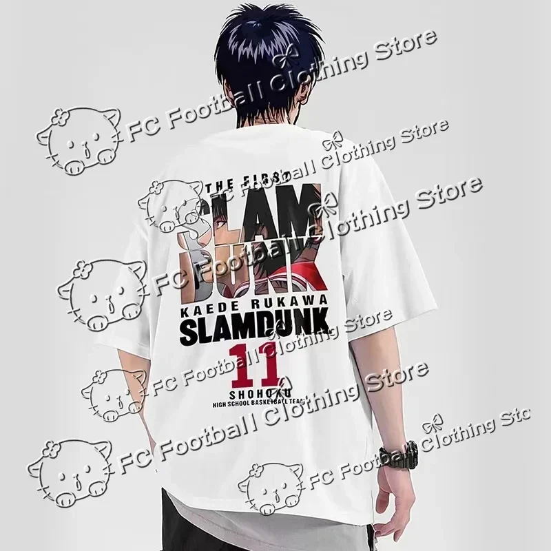 

Summer Hot Selling Anime Slam Dunk Print T-Shirt Men's Oversized Japanese Manganese Short Sleeve Fast Shipping Pure Cotton
