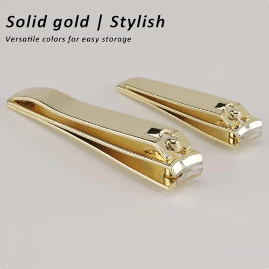 2-delige nagelknipperset roestvrijstalen vingernagelknipper voor volwassenen klein cadeau kerstsok kleinigheidjes goud