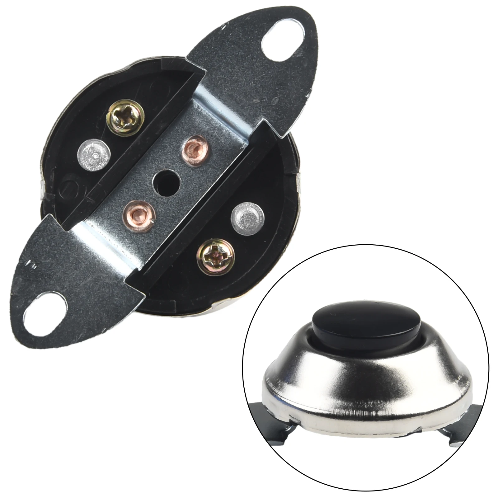 12V Switch Push Button Waterproof Metal Car Boat Track Horn Engine Start Starter 2 Holes 500v DC 100 MOhm Mi Universal view 3