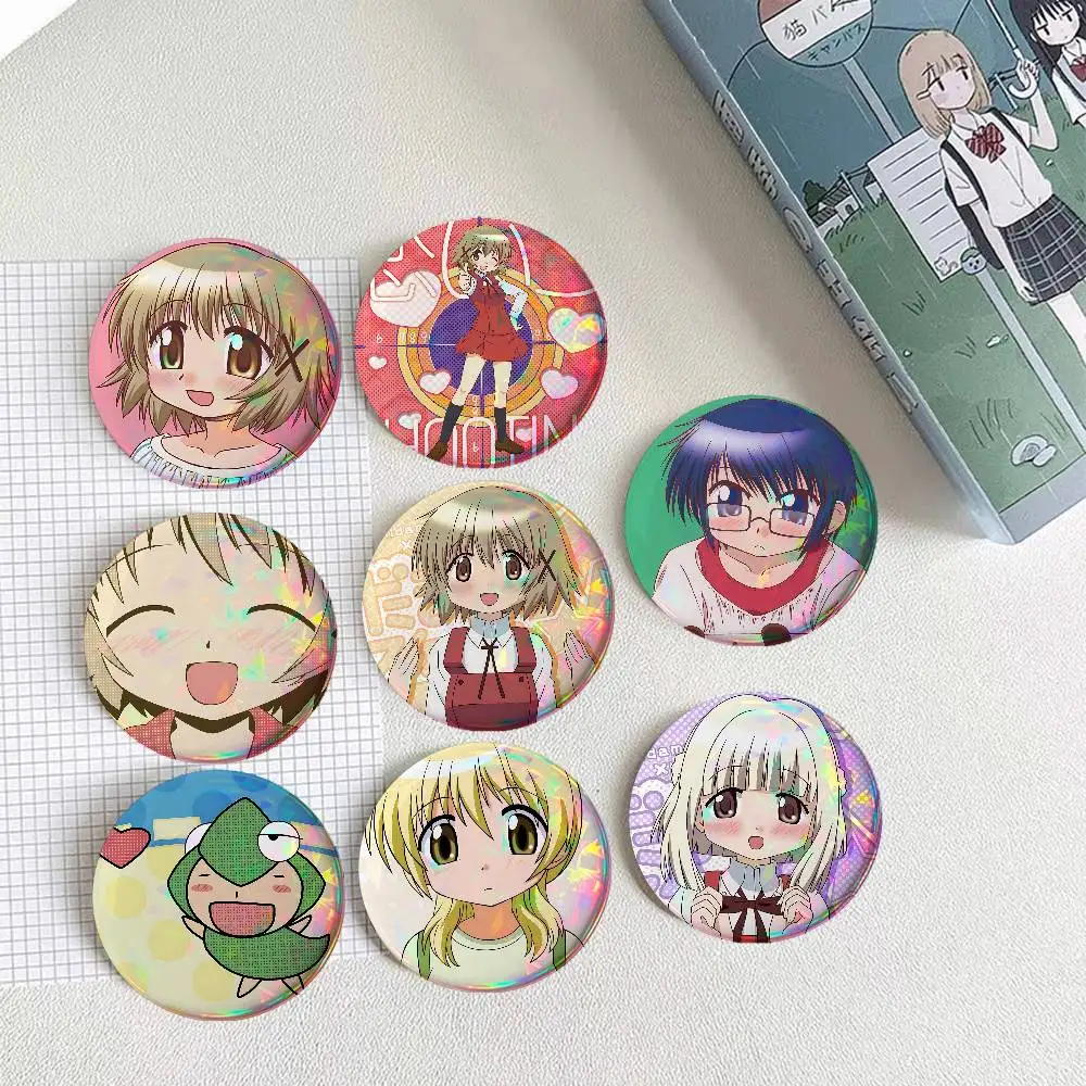 Anime H-Hidamari Sketch For Badge Personalized Custom Laser Reflective Badge Hologram Metal Enamel Pin Brooch Souvenir Gift