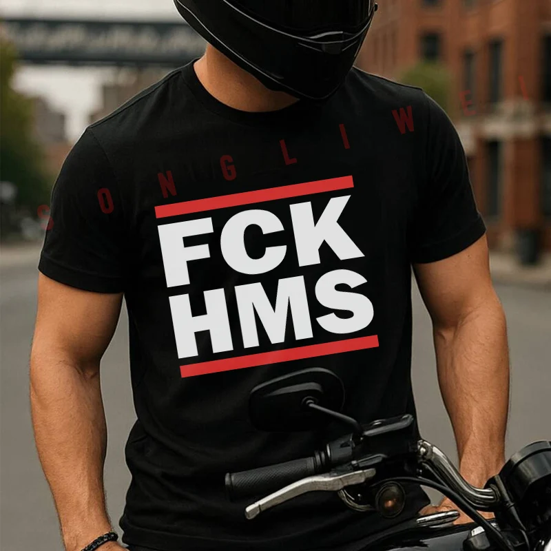 

FCK HMS Sports Fans Customs Plain Moto T-Shirt Cotton Motorrad Fans New Fashion Summer Men Short Sleeve O-Neck Tees