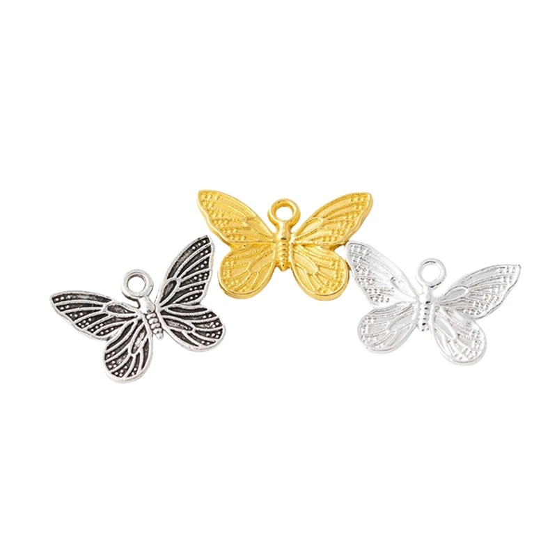 

BoYuTe (100 Pieces/Lot) 10.5*16mm Alloy Butterfly Charms Bracelet Bead Material DIY Jewelry Accessories Pendant Charms