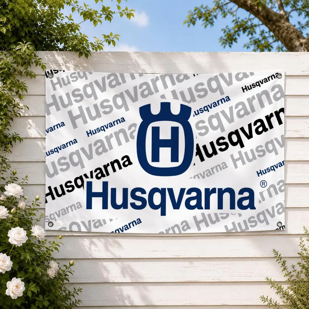 Brand Husqvarna Flags Yard Garden Decor Banner Indoor Outdoor Wall Hanging Flag Home Patio Wall Art Decoration