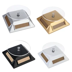 Solar Power Turntable Jewelry Display Plate Watch Bracelet Beads Chain Ring 360° Rotating Display Stand Jewelry Solar Showcase