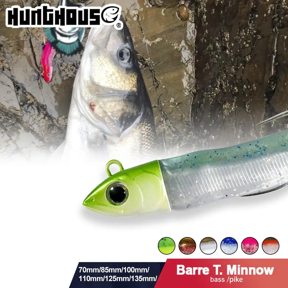 Hunthouse Barre T. Minnow 135mm 90g señuelo de pesca suave de silicona cebo Artificial aparejos de Pesca para lubina Lucio Leurre Souple LW216