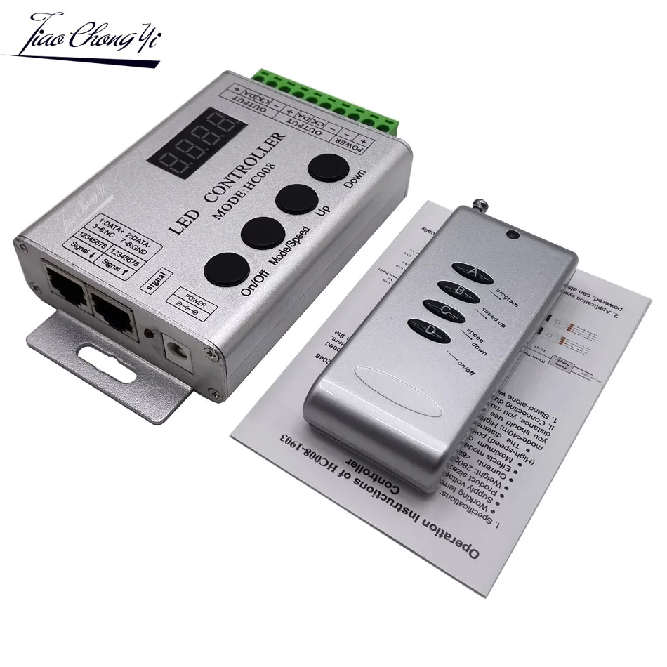 

HC008 4Keys DC 5V 12V 24V programmable RGB led pixel controller 133 effect modes dimmer for WS2812 WS2811 2801 LED Strip Light